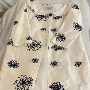 Light Cream Floral Button-Front Coat by